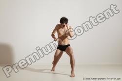 Underwear Martial art Man White Standing poses - ALL Slim Short Brown Standing poses - simple Dynamic poses Academic