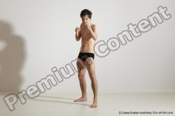 Underwear Martial art Man White Standing poses - ALL Slim Short Brown Standing poses - simple Dynamic poses Academic