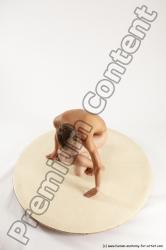 Nude Man White Kneeling poses - ALL Slim Short Brown Kneeling poses - on one knee Multi angles poses Realistic