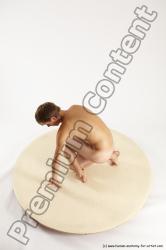 Nude Man White Kneeling poses - ALL Slim Short Brown Kneeling poses - on one knee Multi angles poses Realistic