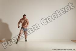 Underwear Martial art Man White Standing poses - ALL Slim Short Brown Standing poses - simple Dynamic poses Academic