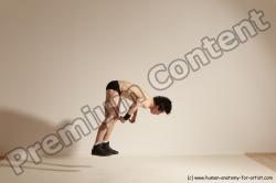 Underwear Gymnastic poses Man White Athletic Short Black Dancing Dynamic poses Academic