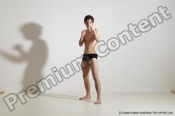 Underwear Martial art Man White Standing poses - ALL Slim Short Brown Standing poses - simple Dynamic poses Academic