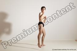 Underwear Martial art Man White Standing poses - ALL Slim Short Brown Standing poses - simple Dynamic poses Academic