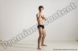 Underwear Martial art Man White Standing poses - ALL Slim Short Brown Standing poses - simple Dynamic poses Academic