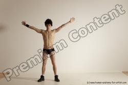 Underwear Gymnastic poses Man White Athletic Short Black Dancing Dynamic poses Academic