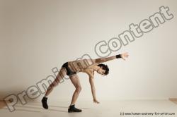 Underwear Gymnastic poses Man White Athletic Short Black Dancing Dynamic poses Academic