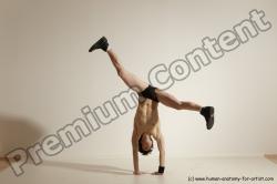 Underwear Gymnastic poses Man White Athletic Short Black Dancing Dynamic poses Academic