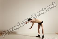 Underwear Gymnastic poses Man White Athletic Short Black Dancing Dynamic poses Academic