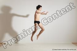 Underwear Martial art Man White Moving poses Slim Short Brown Dynamic poses Academic