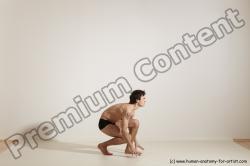 Underwear Martial art Man White Moving poses Slim Short Brown Dynamic poses Academic