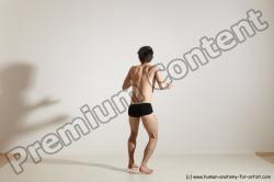 Underwear Martial art Man White Moving poses Slim Short Brown Dynamic poses Academic