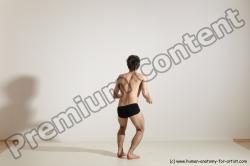 Underwear Martial art Man White Moving poses Slim Short Brown Dynamic poses Academic