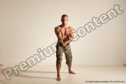 Fighting with sword Man White Moving poses Muscular Short Brown Dynamic poses Academic