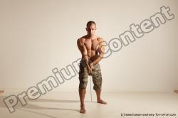 Fighting with sword Man White Moving poses Muscular Short Brown Dynamic poses Academic