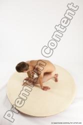 Nude Man White Sitting poses - simple Slim Short Brown Sitting poses - ALL Multi angles poses Realistic