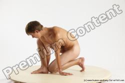 Nude Man White Sitting poses - simple Slim Short Brown Sitting poses - ALL Multi angles poses Realistic