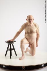 and more Nude Man White Kneeling poses - ALL Chubby Bald Grey Kneeling poses - on one knee Realistic