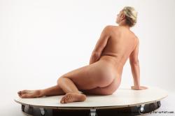 Nude Man White Slim Long Blond Sitting poses - ALL Realistic