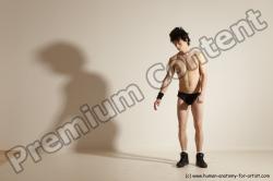 Underwear Gymnastic poses Man White Athletic Short Black Dancing Dynamic poses Academic