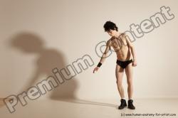 Underwear Gymnastic poses Man White Athletic Short Black Dancing Dynamic poses Academic