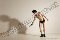 Underwear Gymnastic poses Man White Athletic Short Black Dancing Dynamic poses Academic