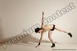 Underwear Gymnastic poses Man White Athletic Short Black Dancing Dynamic poses Academic