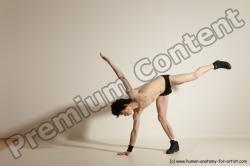 Underwear Gymnastic poses Man White Athletic Short Black Dancing Dynamic poses Academic