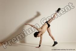 Underwear Gymnastic poses Man White Athletic Short Black Dancing Dynamic poses Academic