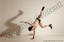 Underwear Gymnastic poses Man White Athletic Short Black Dancing Dynamic poses Academic