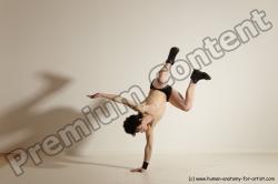 Underwear Gymnastic poses Man White Athletic Short Black Dancing Dynamic poses Academic