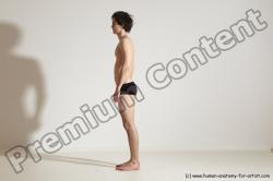 Underwear Gymnastic poses Man White Moving poses Slim Short Brown Dynamic poses Academic