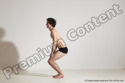 Underwear Gymnastic poses Man White Moving poses Slim Short Brown Dynamic poses Academic