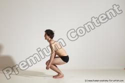 Underwear Gymnastic poses Man White Moving poses Slim Short Brown Dynamic poses Academic