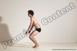 Underwear Gymnastic poses Man White Moving poses Slim Short Brown Dynamic poses Academic