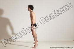 Underwear Gymnastic poses Man White Moving poses Slim Short Brown Dynamic poses Academic