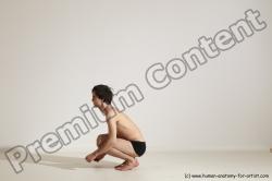 Underwear Gymnastic poses Man White Moving poses Slim Short Brown Dynamic poses Academic