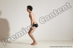 Underwear Gymnastic poses Man White Moving poses Slim Short Brown Dynamic poses Academic