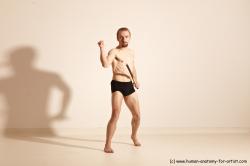 Underwear Fighting Man White Standing poses - ALL Slim Short Blond Standing poses - simple Dynamic poses Academic