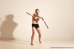 Underwear Fighting Man White Standing poses - ALL Slim Short Blond Standing poses - simple Dynamic poses Academic