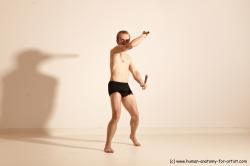 Underwear Fighting Man White Standing poses - ALL Slim Short Blond Standing poses - simple Dynamic poses Academic