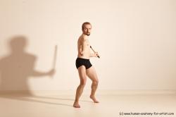 Underwear Fighting Man White Standing poses - ALL Slim Short Blond Standing poses - simple Dynamic poses Academic