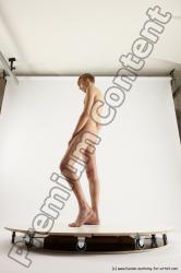 Nude Man White Standing poses - ALL Underweight Medium Brown Standing poses - simple Multi angles poses Realistic