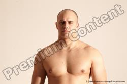 Nude Man White Detailed photos Slim Bald Dynamic poses Realistic