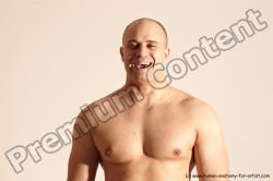 Nude Man White Detailed photos Slim Bald Dynamic poses Realistic