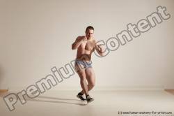 Underwear Martial art Man White Moving poses Athletic Short Brown Dynamic poses Academic