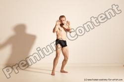 Underwear Martial art Man White Moving poses Athletic Short Brown Dynamic poses Academic