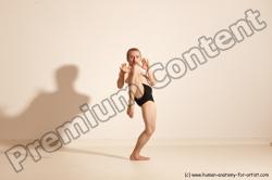 Underwear Martial art Man White Moving poses Athletic Short Brown Dynamic poses Academic