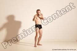 Underwear Martial art Man White Moving poses Athletic Short Brown Dynamic poses Academic