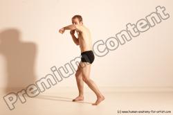 Underwear Martial art Man White Moving poses Slim Short Blond Dynamic poses Academic